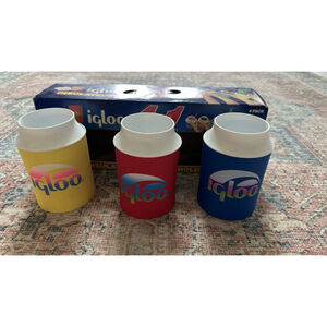 Vintage Igloo SET OF 3 Insulated Beverage Holders 1987 OPEN BOX Doozie